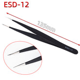 Anti-Static Precision Tweezers ESD-12 for Electronics Repair, Crafting